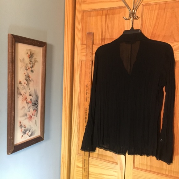 Sheer black button-up blouse - Picture 2 of 2